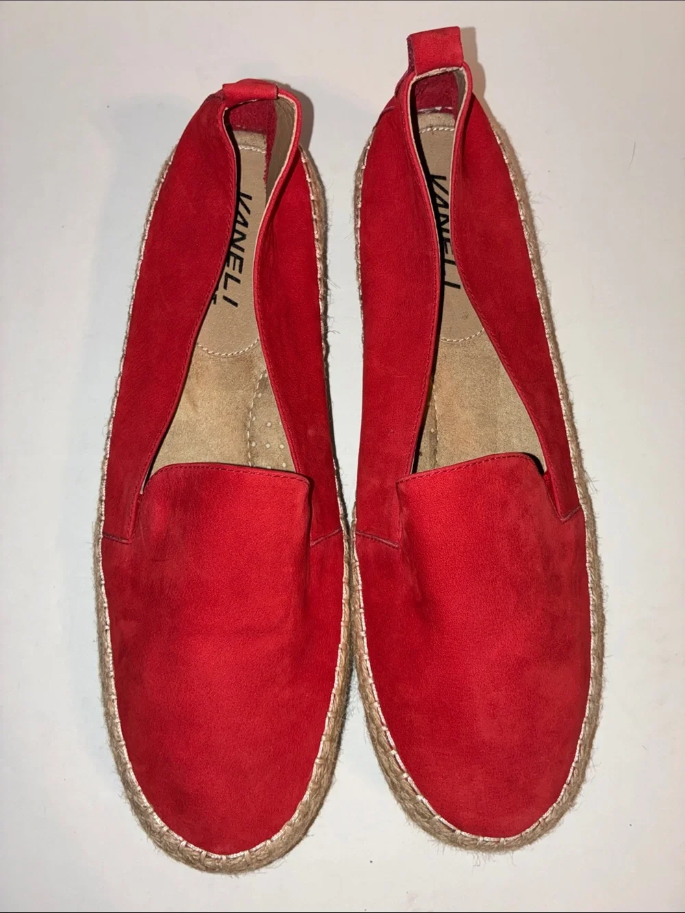 Vaneli Sport, Women’s 9.5, Red Suede Espadrille Slip-On Shoes